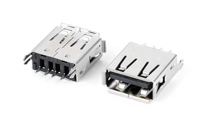 USB 2.0 AF 180-Degree Straight Through-Hole, Black (Height 14.0mm) UEF04T-21BN-A41P0