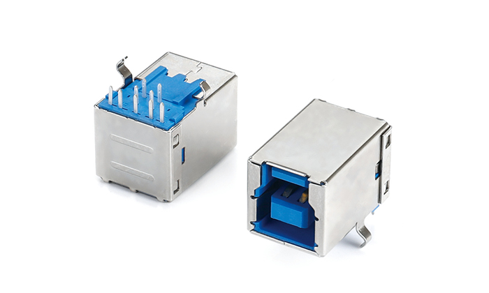 USB 3.0 BF 90-Degree DIP, Bent Leads, PA9T Body, Blue ULF09L-K3EN-18P0