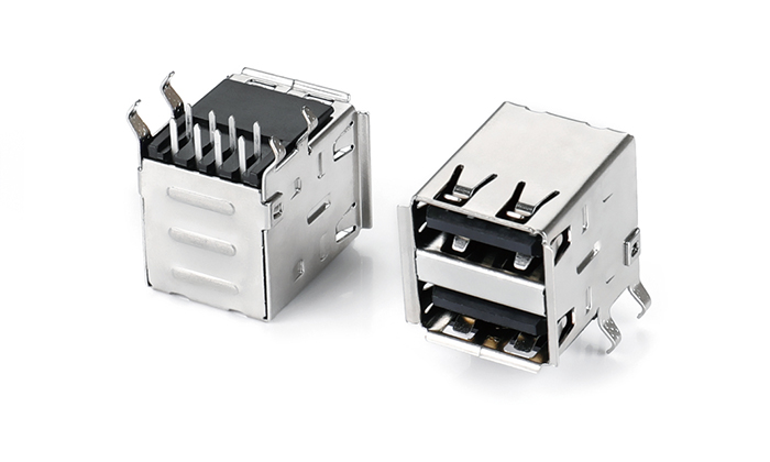 Dual-Layer USB 2.0 Integrated PBT Body, Black UAF08L-21SN-28P0