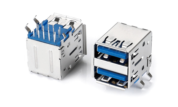 Dual-Layer USB 3.0, 201 Stainless Steel Shell, PBT Body, Blue UBF18L-23TN-18P0