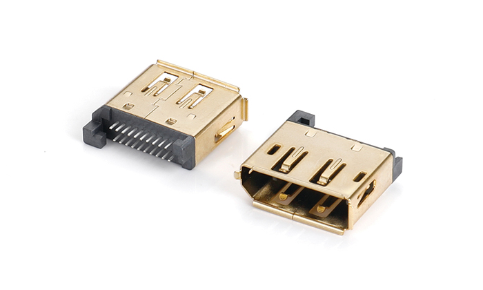DP 180-Degree Clamp-Type Receptacle, Gold-Plated Steel Shell DTF20C-11SG-18P0