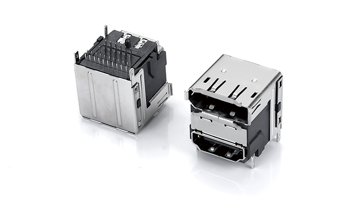 DP+HDMI 90-Degree DIP Combo Connector, HDMI Pin Pitch 15.70mm with Standoff PHC39L-11AN-31P0