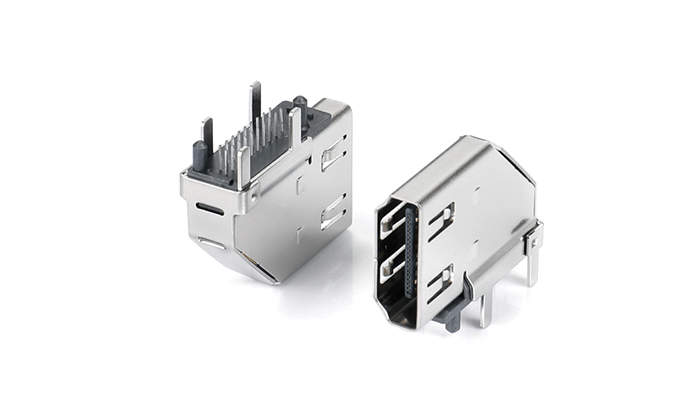 HDMI® AF 19PIN DIP Side-Insert, Straight Leads HBF19L-11BN-28P0