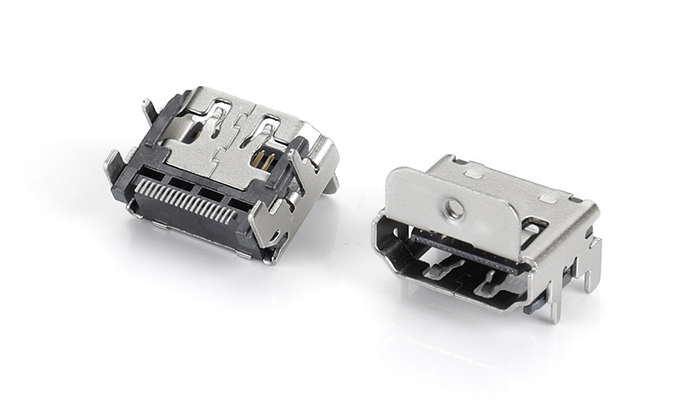 HDMI® 2.1 AF SMT, Nickel-Plated Steel Shell with M2 Lock Hole, Height 8.78mm HAF19U-11SN-A8R0