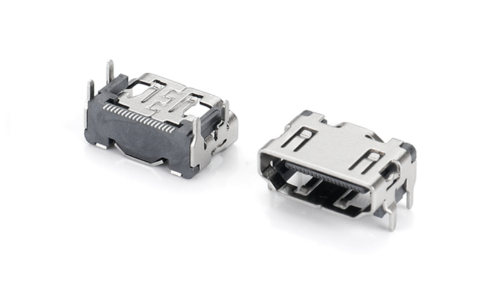 HDMI® AF SMT, Short Body, Nickel-Plated Steel Shell HAF19U-11SN-M8R3