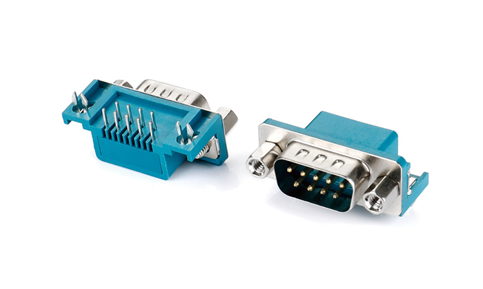 DR 9 Male, 8.08mm Pitch, Half Gold Plated, Green, Rivet Lock, 5.8mm Copper DAM09L-25SN-A51P0