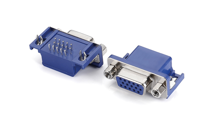 HDR15 Female, 8.89mm Pitch, Half Gold Plated, Blue, Rivet Lock, 4.75mm Steel DDF15L-23SN-A21P0