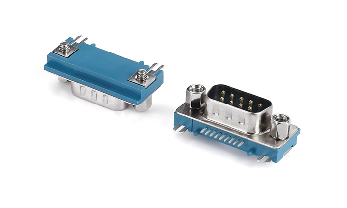 SLIM 9 Male, Green Insulator, Full Tin Plated, Rivet Lock, 4.75mm Steel DLMO9L-85SN-A11P0