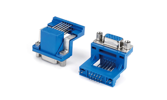 Elevated 15 Female, Half Gold Plated, Blue, Rivet Lock, 5.8mm Steel DHF15L-23SN-A41P2