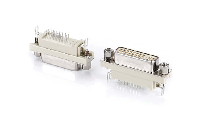 DVI24+0 180-Degree Forked Type, Beige, Fork Lock, 4.75mm Steel (Height 10.5mm) VGF24T-28SN-A61P0