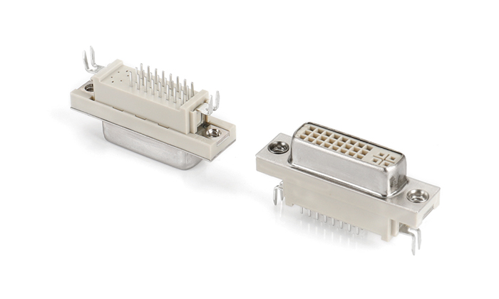 DVI24+0 180-Degree Forked Type, Beige, Riveted (Height 10.5mm) VGF24T-28SN-A11P0