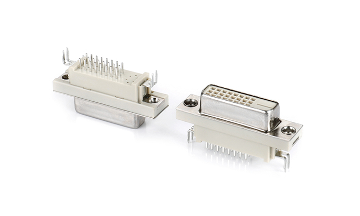 DVI24+1 180-Degree Forked Type, Beige, Riveted (Height 10.5mm) VGF25T-28SN-A11P0