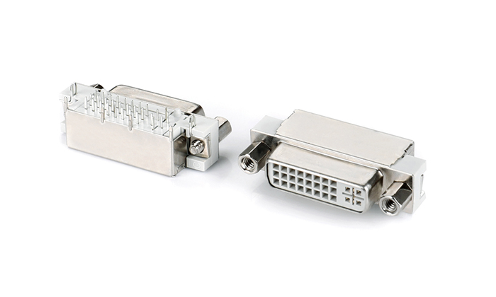 DVI24+5, White Short Post, Rivet Lock, 5.8mm Steel with Four-Pin Shielding (Height 2.26mm) VAF29L-92SN-G41P3