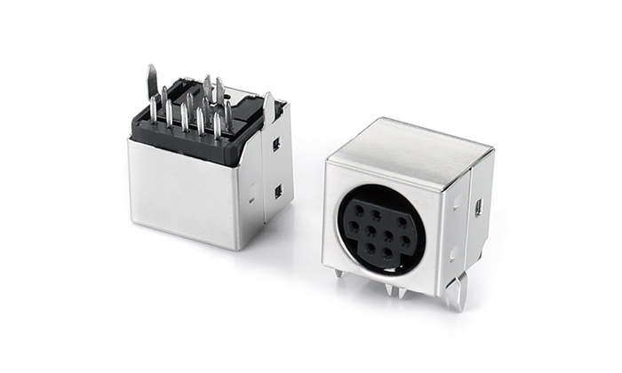 MINI DIN 9PIN, without Spring, Black MNF09L-21DN-11P0