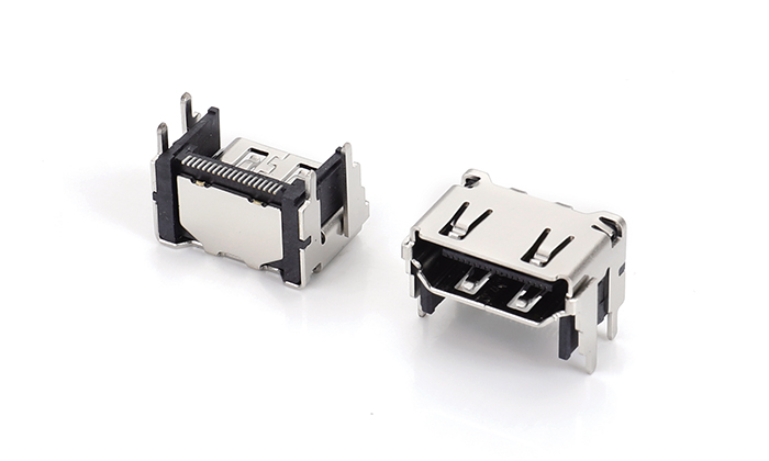 HDMI® 2.1 SMT Short Body Elevated, CH=6.50, Four Leads Length 1.9mm, Copper Shell HFF19U-11BN-18R0